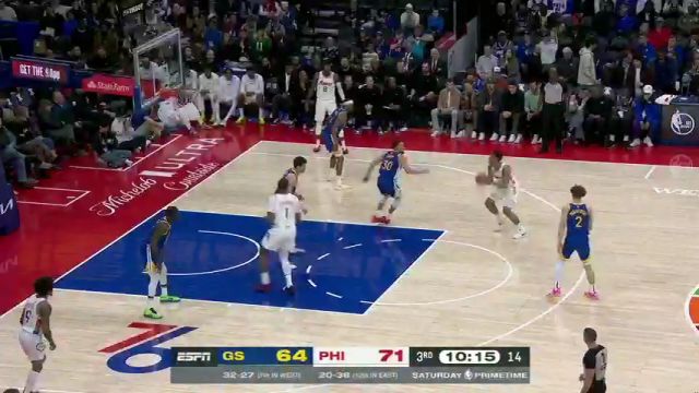 【2025年03月02日 勇士vs76人集锦】手感无解！格雷姆斯第三节开局连拿14分打停勇士