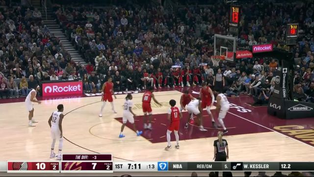 【2025年03月03日】NBA常规赛：开拓者vs骑士第1节中文解说录像回放