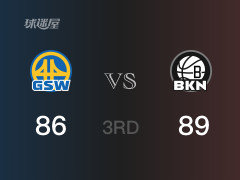 NBA常规赛：三节战罢，篮网以89- 86领先勇士，泰雷斯-马丁17分2篮板