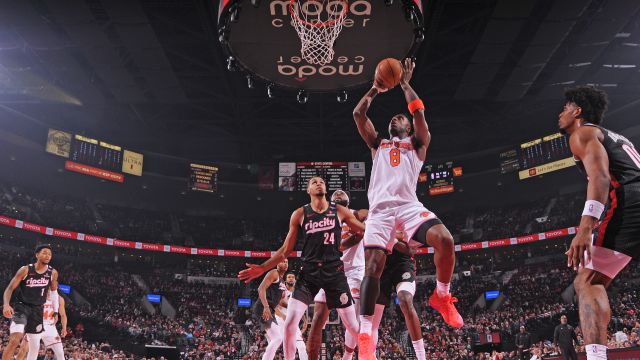 【2025年03月13日 尼克斯vs开拓者集锦】尼克斯114-113开拓者 布里奇斯加时赛压哨三分绝杀一锤定音