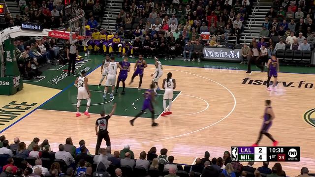 【2025年03月14日 湖人vs雄鹿集锦】单核带队才能将个人能力发挥到极致 东契奇首节6中4独揽16分