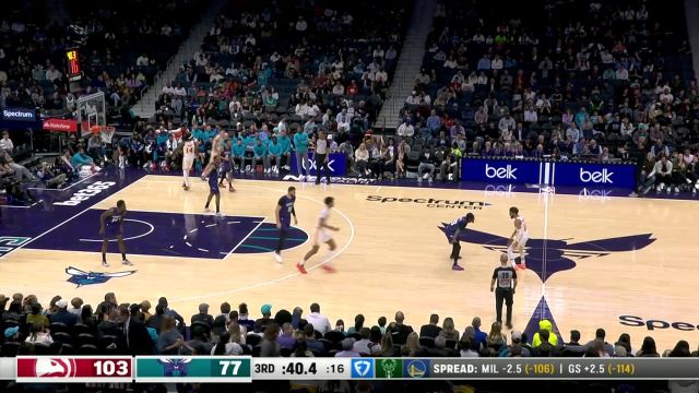 【2025年03月19日 老鹰vs黄蜂集锦】伤口上再撒把盐！特雷杨命中外线超远三分分差越来越大