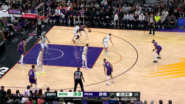 【2025年03月27日 凯尔特人vs太阳集锦】凯尔特人vs太阳五佳球 杰伦布朗底线突然杀入起飞单臂劈扣