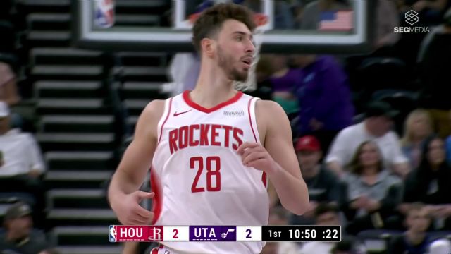 【2025年03月28日 火箭vs爵士集锦】手感不错！申京联手狄龙内外兼攻连得五分