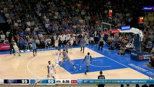 【2025年03月28日 灰熊vs雷霆集锦】球进灯亮！多尔特临危受命调高弧线三分压哨命中