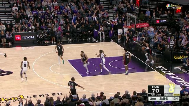 【2025年03月28日 开拓者vs国王集锦】给机会那必须中用 萨博尼斯空位三分正中靶心