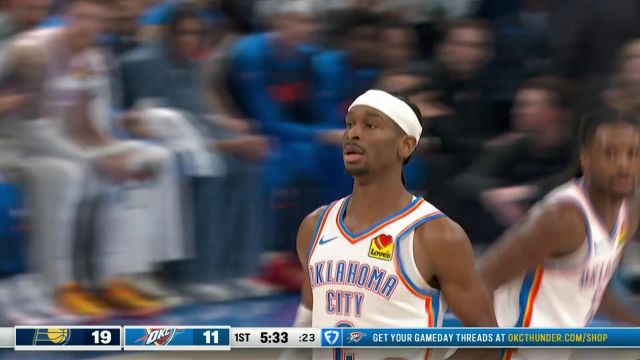 【2025年03月30日 步行者vs雷霆集锦】无解进攻表现！亚历山大顶着内姆布哈德防守强杀禁区收下2分