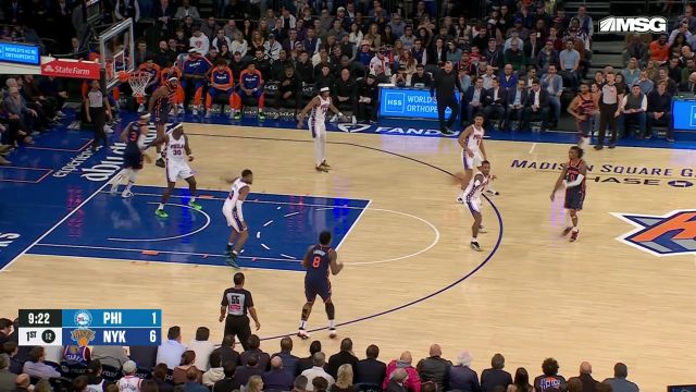 【2025年04月02日 76人vs尼克斯集锦】弹道无需修正 阿奴诺比三分穿云箭一箭穿心