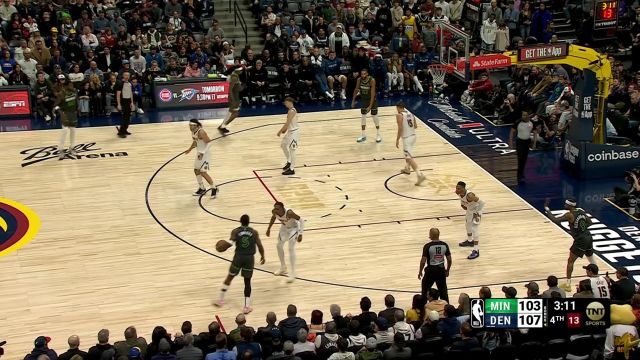 【2025年04月02日 森林狼vs掘金集锦】就为关键球而生 爱德华兹里突外投连拿8分反超比分悬念再起