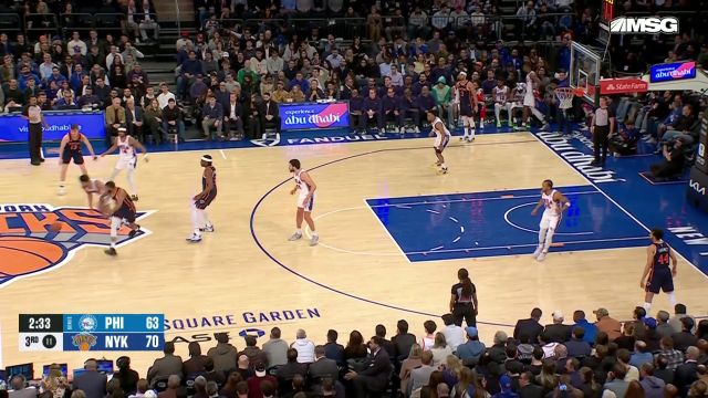 【2025年04月02日 76人vs尼克斯集锦】只有一个人在认真打球 格雷姆斯抢断反击暴扣一条龙