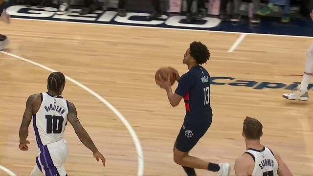 【2025年04月03日 国王vs奇才集锦】展示传球大局观！普尔推进妙传埃利斯大秀空接暴扣