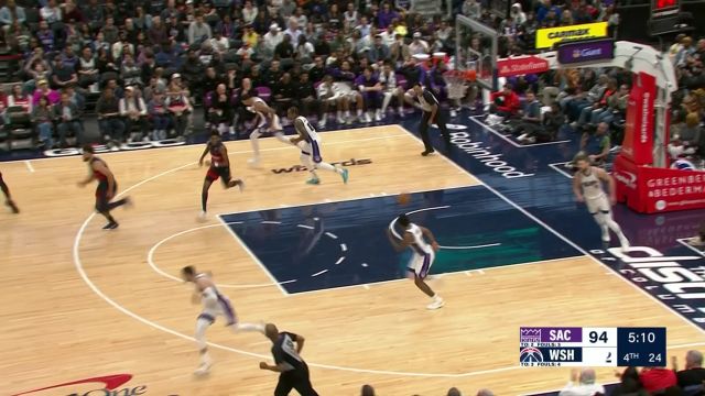 【2025年04月03日 国王vs奇才集锦】过你就像过马路！约翰逊顶着小萨防守强杀篮下上篮命中