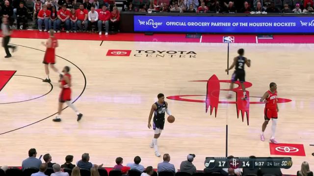 【2025年04月03日】爵士vs火箭第1节英文原声录像回放