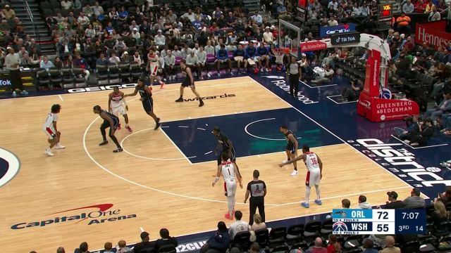 【2025年04月04日 魔术vs奇才集锦】斯马特连拿10分引领进攻高潮 奇才4分钟回敬一波18-5