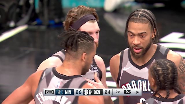 【2025年04月04日 森林狼vs篮网集锦】禁区之中无人可挡 戈贝尔人群之中拿到篮板补篮建功