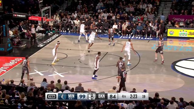 【2025年04月04日 森林狼vs篮网集锦】森林狼105-90篮网 爱德华兹受伤后王者归来率队战胜篮网