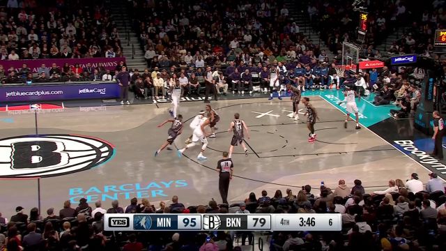 【2025年04月04日 森林狼vs篮网集锦】空中作业美如画 沃克拉杆甩开防守挑篮命中