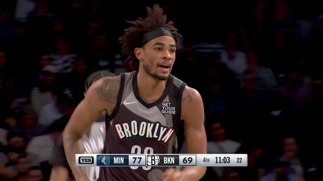 【2025年04月04日 森林狼vs篮网集锦】约翰逊不慌不忙送出空配连线 克拉克斯顿心有灵犀接球暴扣