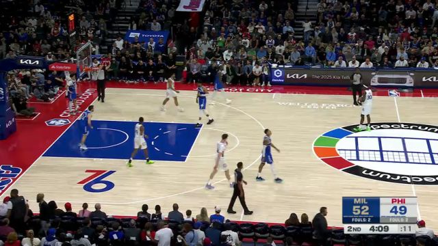 【2025年04月04日】NBA常规赛：雄鹿vs76人第2节英文原声录像回放