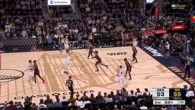 【2025年04月05日 掘金vs勇士集锦】球队全得靠我！小波特弧顶空位三分出手稳稳命中