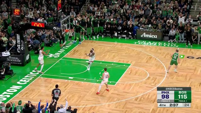 【2025年04月05日 太阳vs凯尔特人集锦】越打越嗨！塔图姆做饼科内特背扣得手 随后亲自操刀再虐篮筐