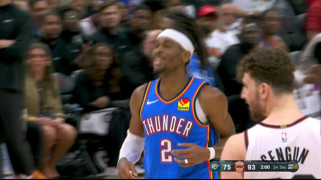 【2025年04月05日 雷霆vs火箭集锦】拿出了吃饭的家伙什儿 亚历山大中投+突破上篮连得4分