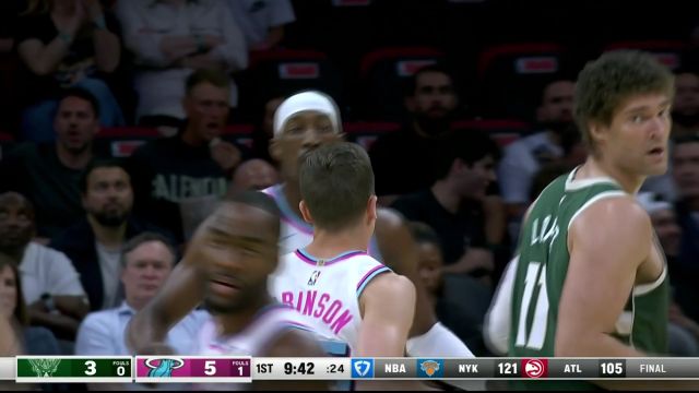 【2025年04月06日 雄鹿vs热火集锦】开局手感火热！阿德巴约把握机会弧顶空位三分一箭穿心