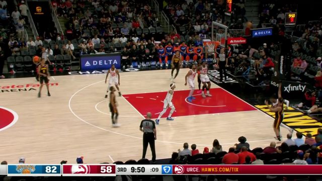 【2025年04月06日 尼克斯vs老鹰集锦】力拔山兮气盖世！阿奴诺比甩开防守冲入篮下双手暴扣