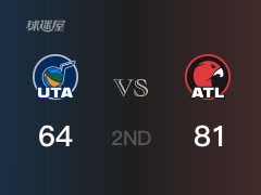 老鹰半场领先爵士，吹杨得到15分，基扬特-乔治得到22分