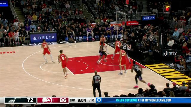 【2025年04月07日 爵士vs老鹰集锦】俩人配合行云流水 里萨谢跑动反手上篮稳稳命中