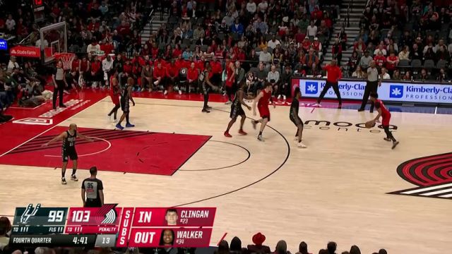 【2025年04月07日】NBA常规赛：马刺vs开拓者第4节中文解说录像回放