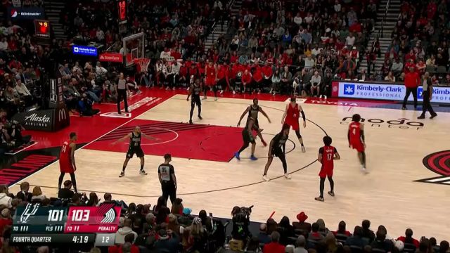 【2025年04月07日】NBA常规赛：马刺vs开拓者第4节英文原声录像回放