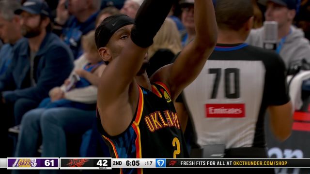 【2025年04月07日 湖人vs雷霆集锦】挑战喊的十分果断！亚历山大跳投伸腿造东契奇犯规 湖人挑战成功