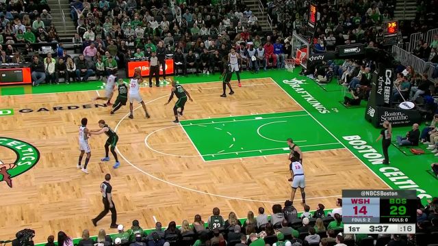 【2025年04月07日 奇才vs凯尔特人集锦】该我上场表演了 萨尔闪转腾挪翻身后仰跳投无人能及