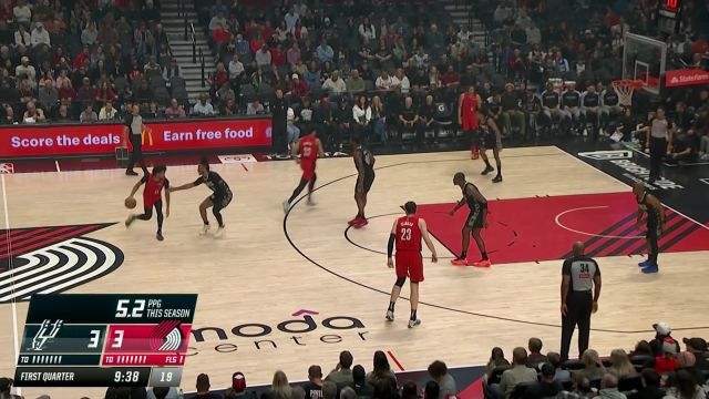 【2025年04月07日 马刺vs开拓者集锦】拳怕少壮！克林根篮下卡位虎口夺食 无视犯规强势2+1得手