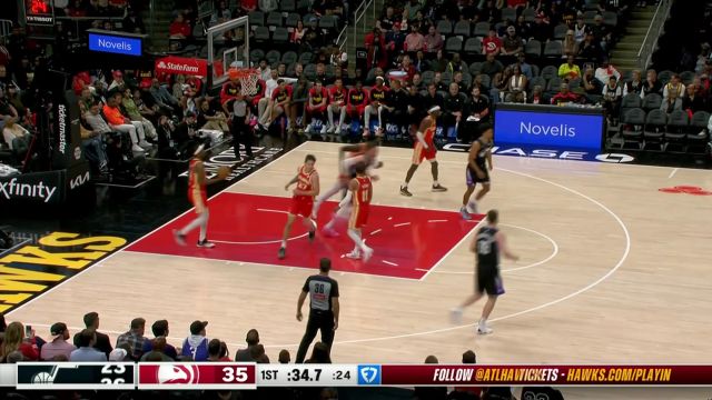 【2025年04月07日 爵士vs老鹰集锦】乔治先中三分压哨命中 勒维尔无人看管急速回应