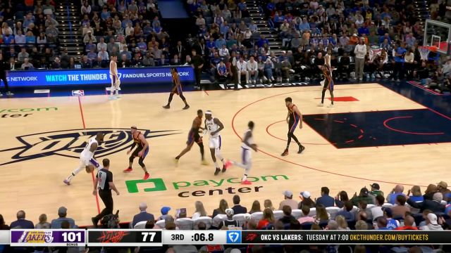 【2025年04月07日 湖人vs雷霆集锦】动作美如画！詹姆斯金鸡独立后仰跳投单吃霍姆格伦