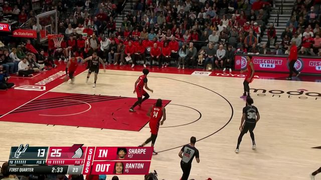 【2025年04月07日 马刺vs开拓者集锦】龙潭虎穴我独闯！米纳亚抄截反击直杀前场 长途奔袭高打板抛投命中