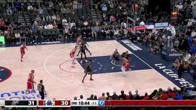 【2025年04月09日】NBA常规赛：马刺vs快船第2节中文解说录像回放