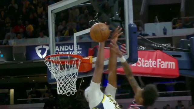 【2025年04月09日 奇才vs步行者集锦】休想在我面前得分！特纳镇守篮下送AJ-约翰逊无情迎面大帽