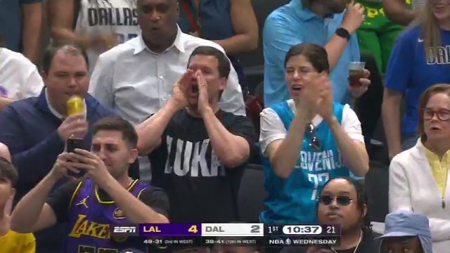 【2025年04月10日 湖人vs独行侠集锦】小试牛刀！东契奇面对莱夫利后仰跳投稳稳命中