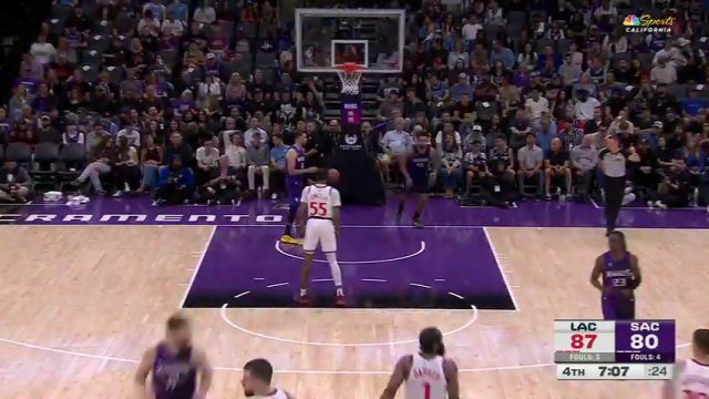 【2025年04月12日】快船vs国王第4节英文原声录像回放