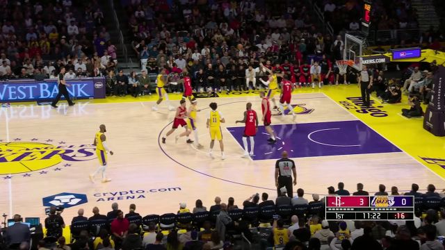 【2025年04月12日 火箭vs湖人集锦】大鹏展翅翱翔天际 詹姆斯接东契奇助攻腾空而起劈扣炸筐