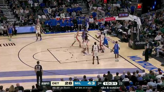 【2025年04月14日】活塞vs雄鹿第2节英文原声录像回放