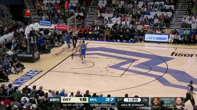 【2025年04月14日】活塞vs雄鹿第1节英文原声录像回放