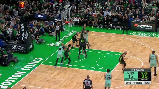 【2025年04月14日 黄蜂vs凯尔特人集锦】全凭个人能力！奥科吉空中对抗小拉杆上篮完成终结