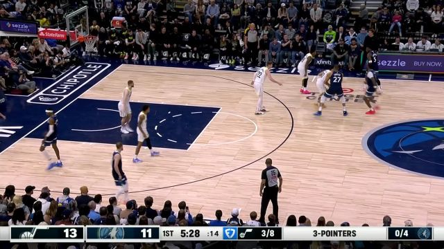 【2025年04月14日 爵士vs森林狼集锦】双塔连线！里德妙传戈贝尔球到人到空接炸筐