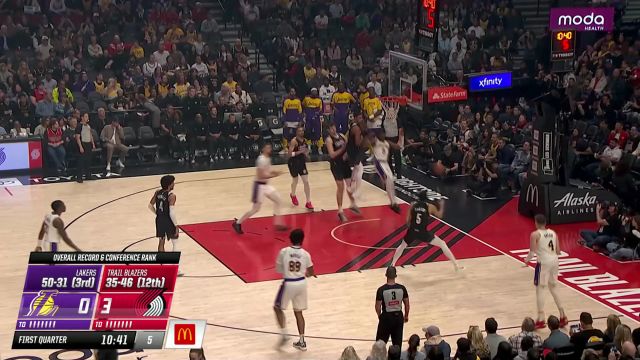 【2025年04月14日 湖人vs开拓者集锦】全军用命！开拓者开局活力不俗 7-0开局轰停湖人