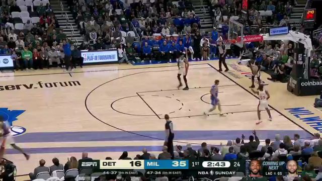 【2025年04月14日】活塞vs雄鹿英文原声全场录像回放