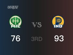 NBA季后赛：三节结束，步行者以93-76领先雄鹿，西亚卡姆17分4篮板